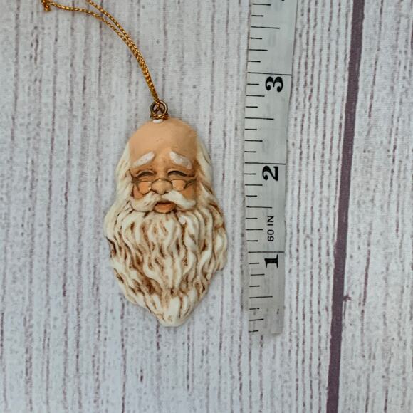 Santa Clause Face with Glasses Christmas Ornament and Magnet Plastic 2 5/8" H - Picture 10 of 11